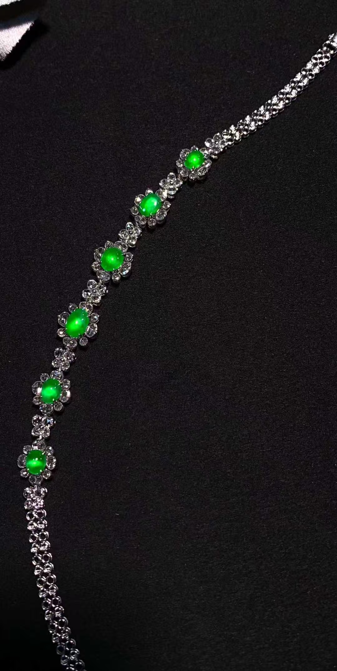 翡翠蛋面手鏈,天然翡翠A玉, 緬甸玉, Jade, Jadeite