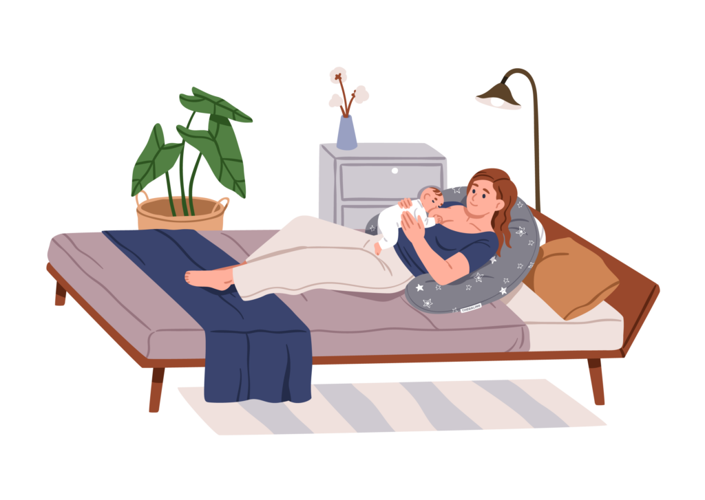 自然的斜躺式哺乳