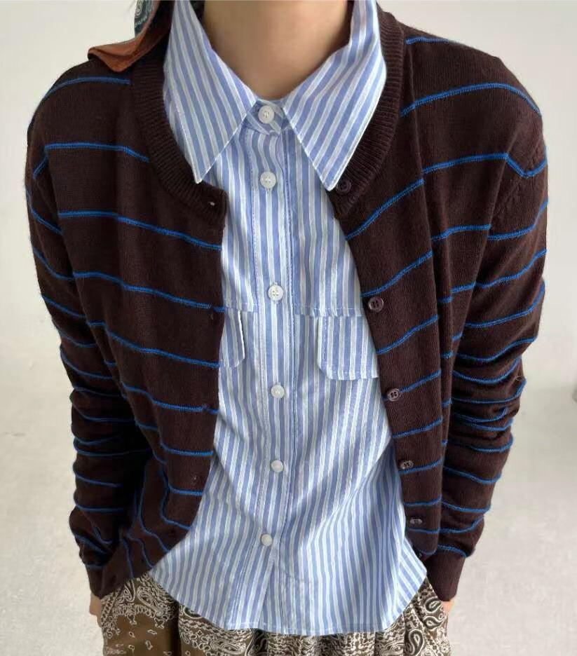 橫條針織小外套