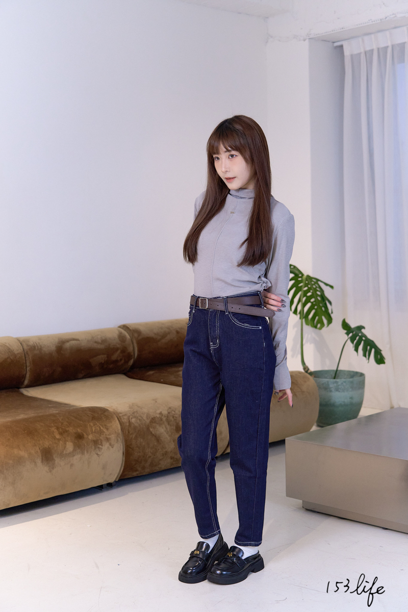 經典不敗基本小直筒牛仔褲附皮帶(S-XXL)(4色)