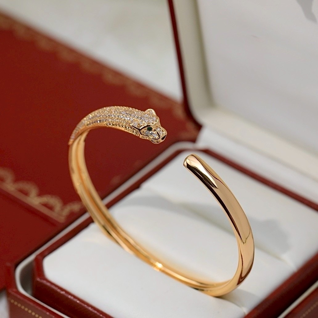 18k”ct panthere de奢華窄版半鑽獵豹”高奢定製系列