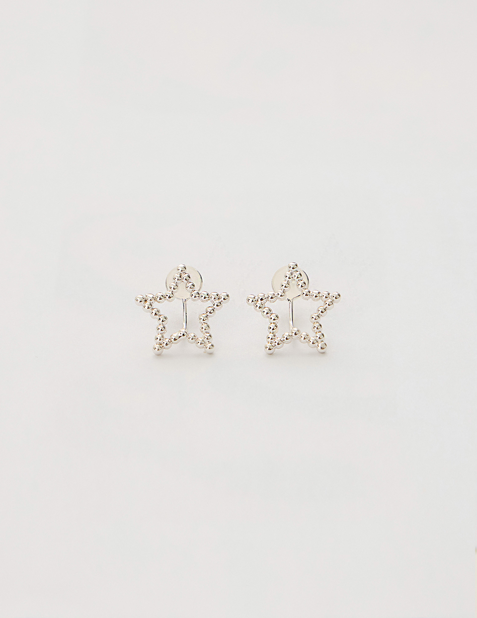 圓珠星星。夾式耳環