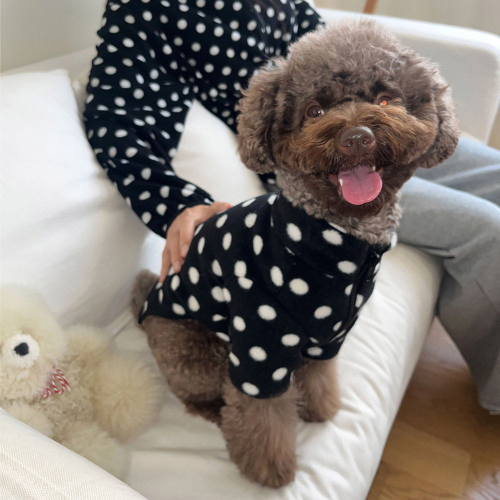 【 韓國連線 】NERDOG｜圓點羊毛上衣-黑色