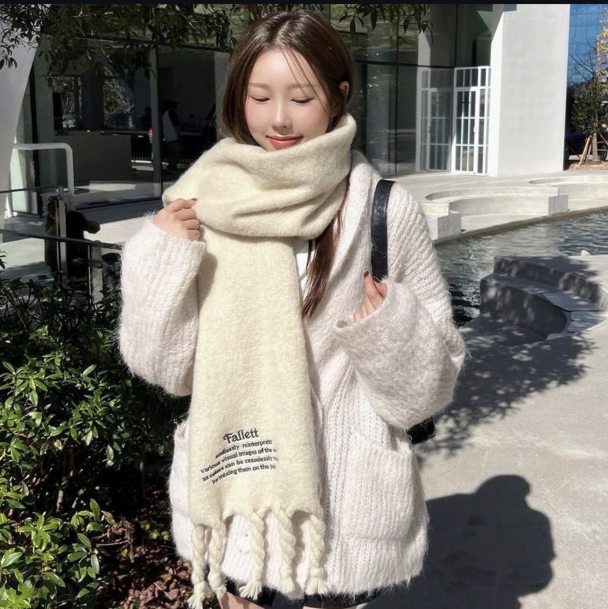<限時開團⚡️> 🇰🇷Fallett-OVERSIZED STORY LOGO 流蘇圍巾