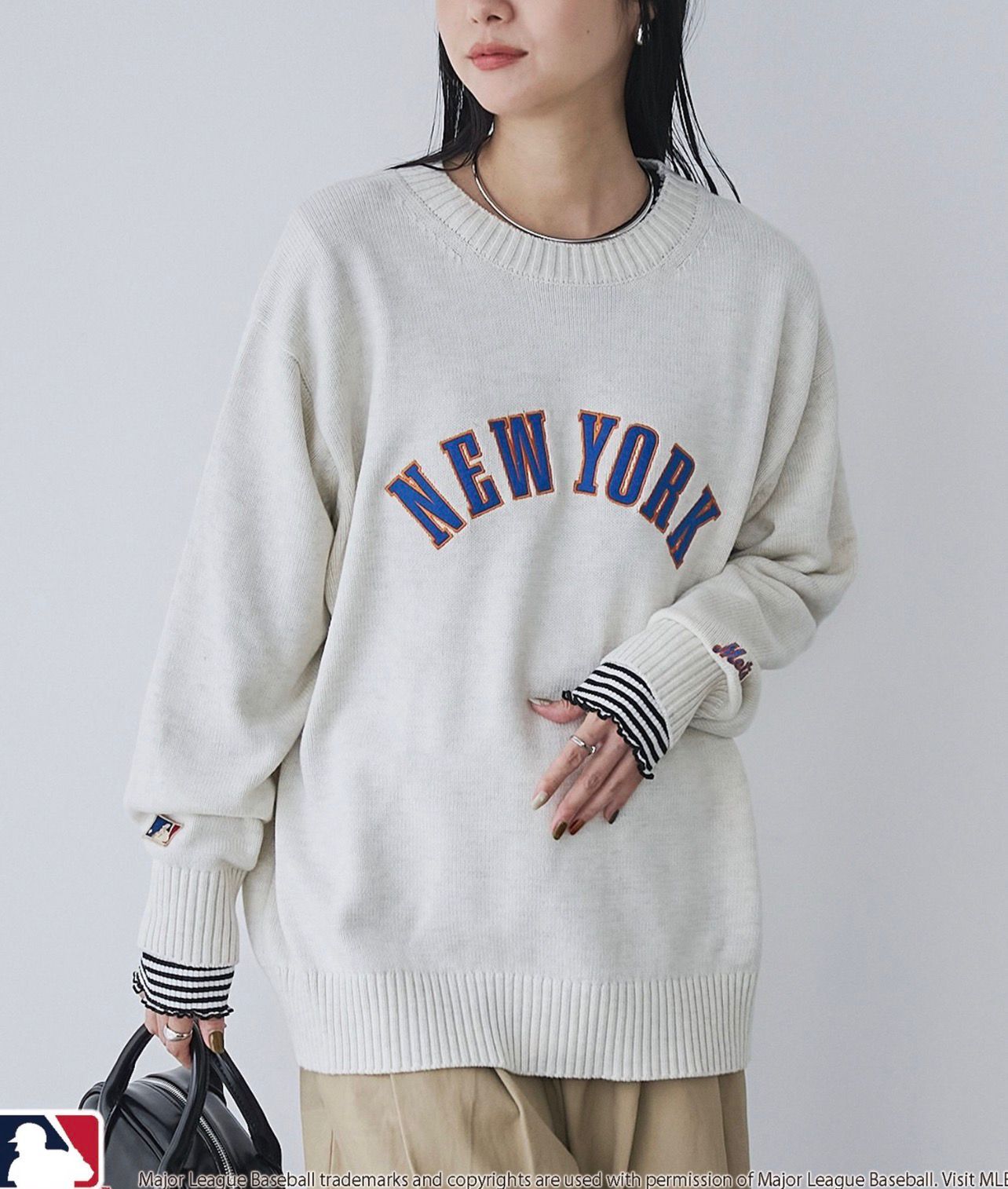 【預購】JN110401 MLB LOGO圓領衛衣