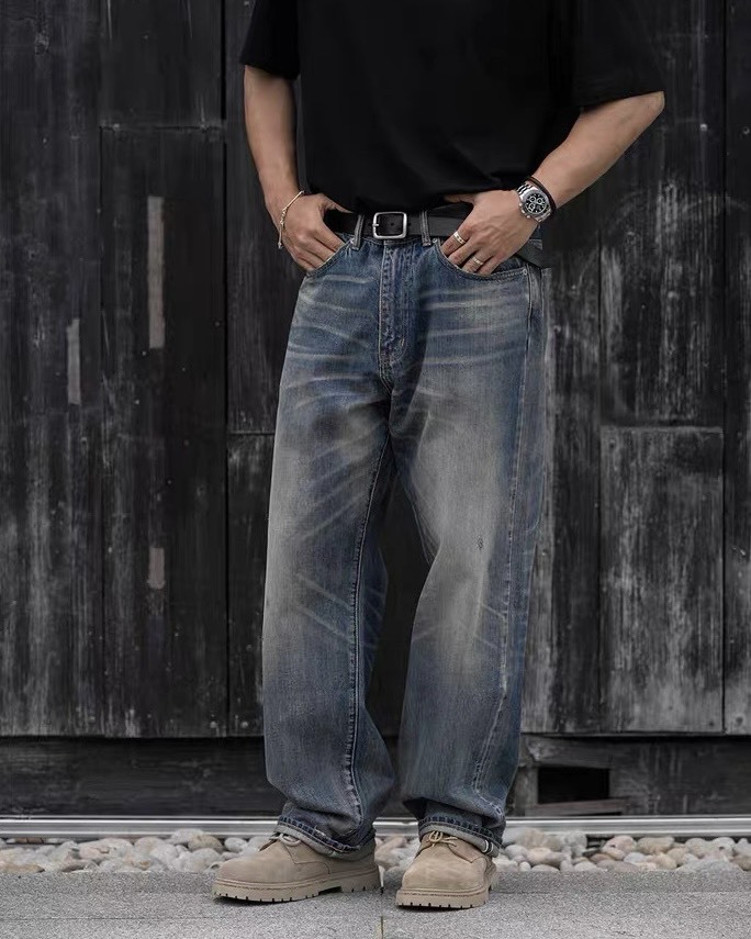 #預購 MASSULTI 25AW 日本岡山水滴竹節赤耳丹寧 riri银拉鍊 重工水洗牛仔褲 兩色