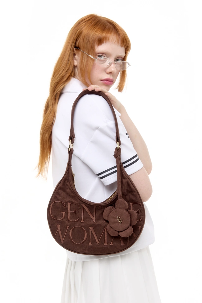 Gentle Woman Luna Petal Shoulder Bag(Dark Brown)