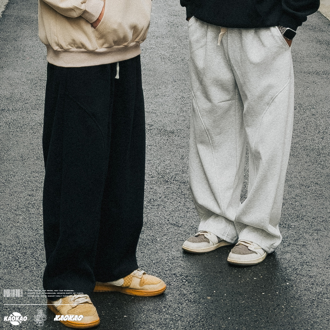 NATURE 重磅400G 弧形分割設計 彎刀棉褲 【L2357】