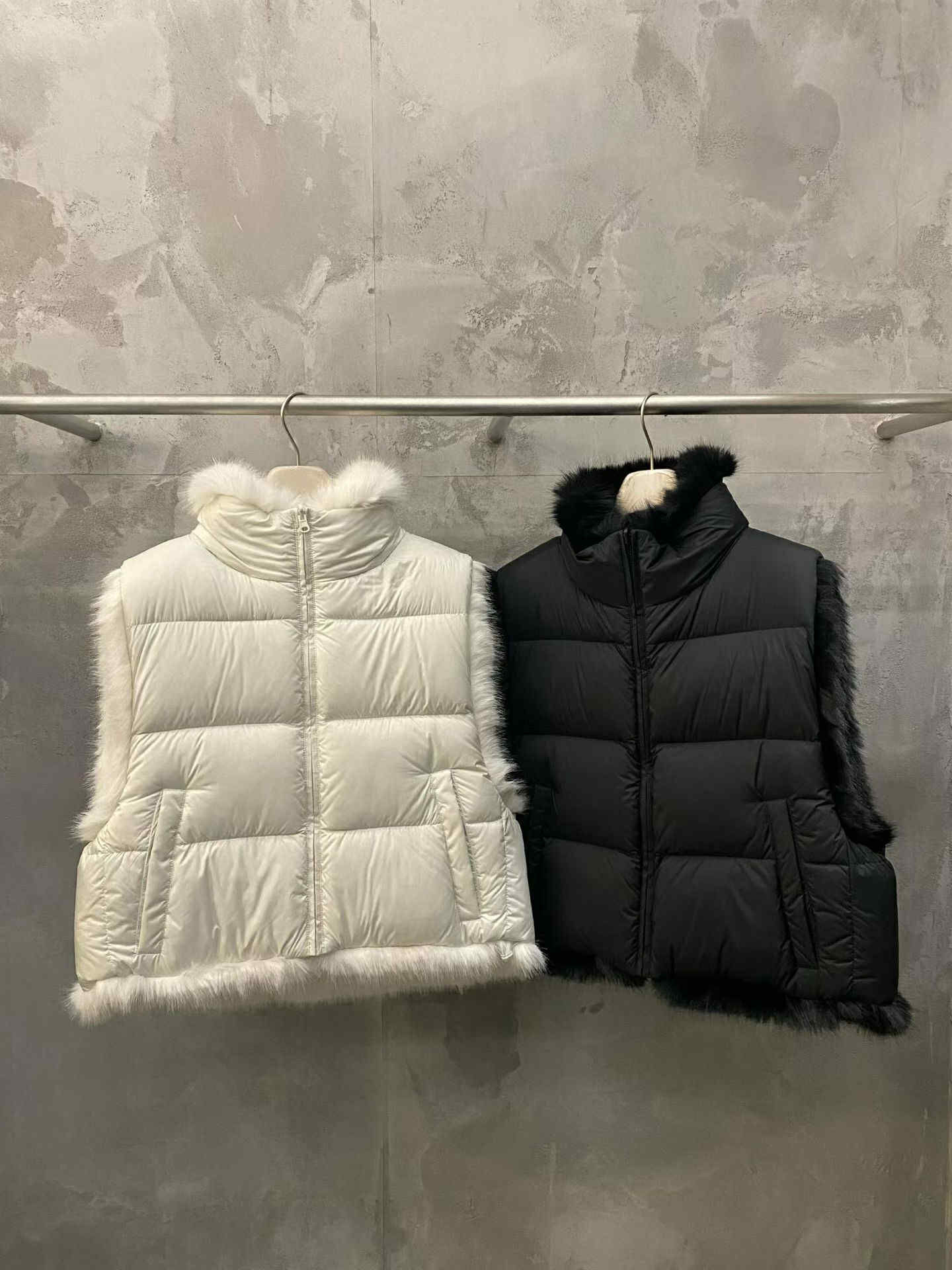 QC20 法式高級90% 鵝絨兩面穿毛毛背心