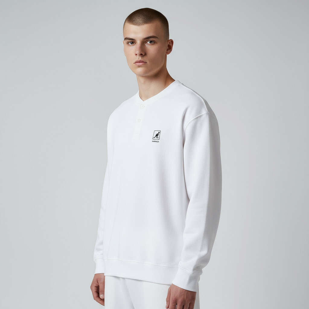 KANGOL 大學T 白色 經典 亨利領 圓領T 上衣 中性 6555100300