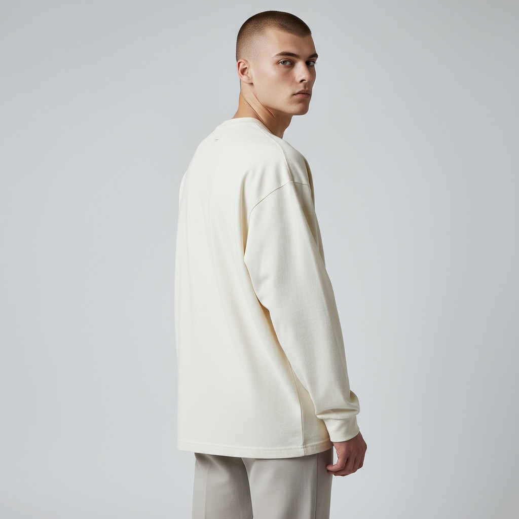 KANGOL 長袖 米白 雙層領 休閒T 上衣 中性 6555100701