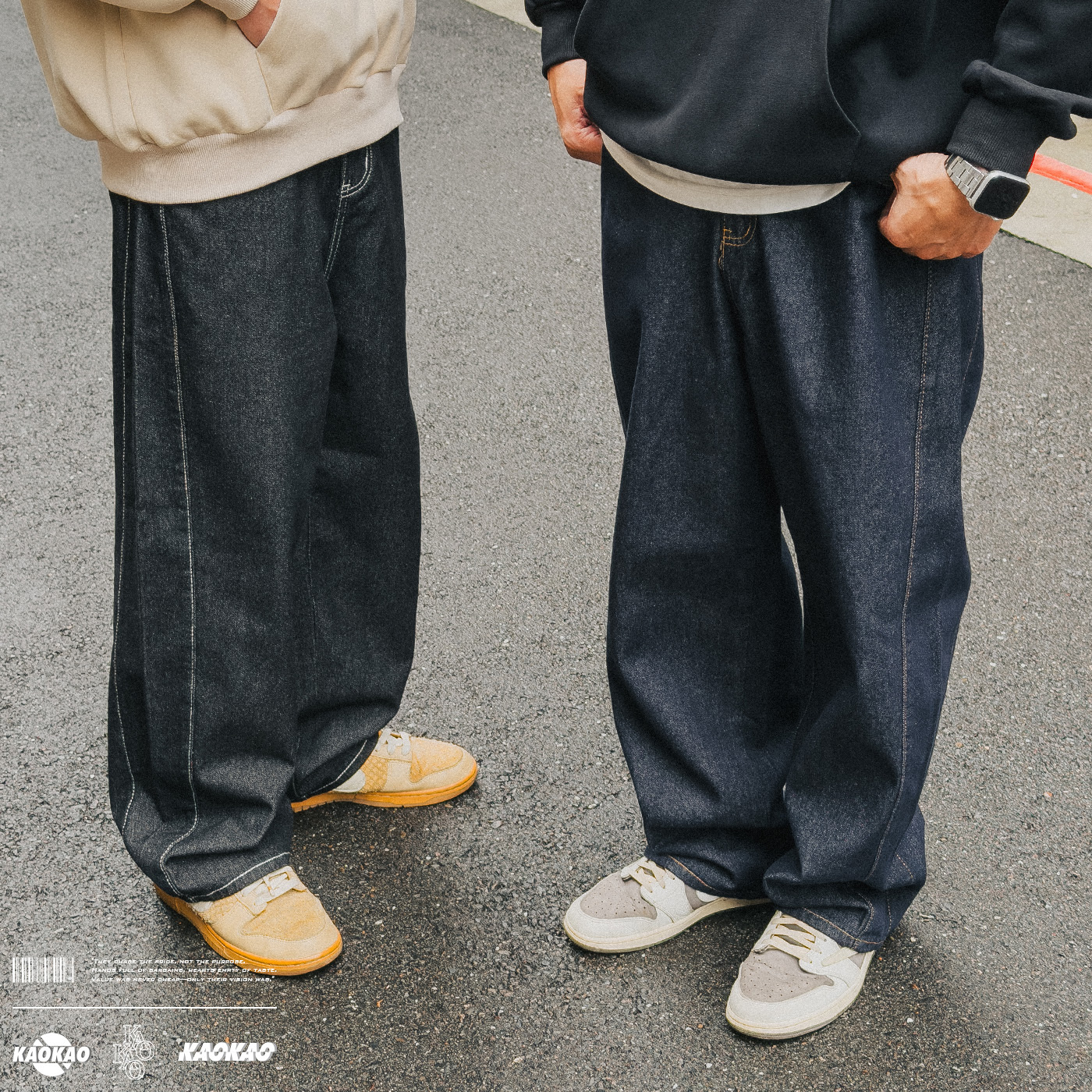 NATURE 復古原牛 明線設計牛仔褲 休閒長褲 分割輪廓【MN2385】