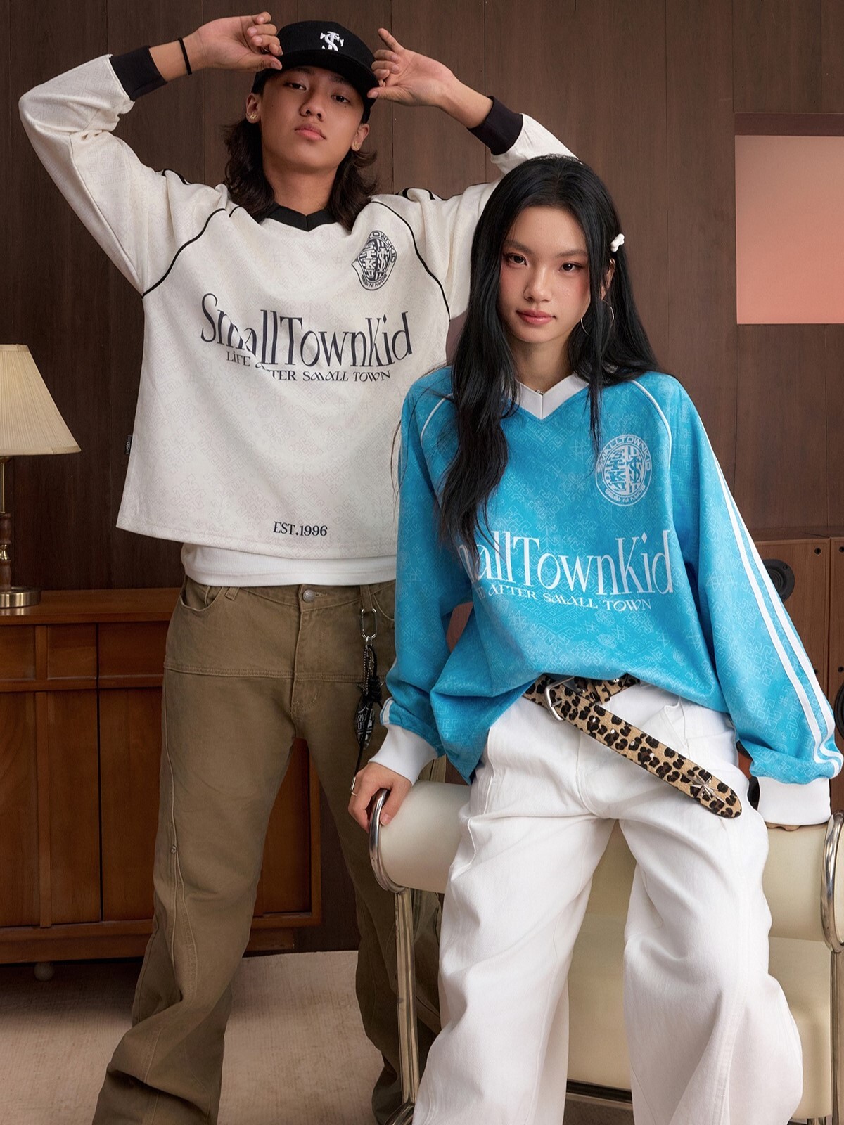 STK SmallTownKid 西蘭卡普 麂皮絨 翻領球衣 長袖 T