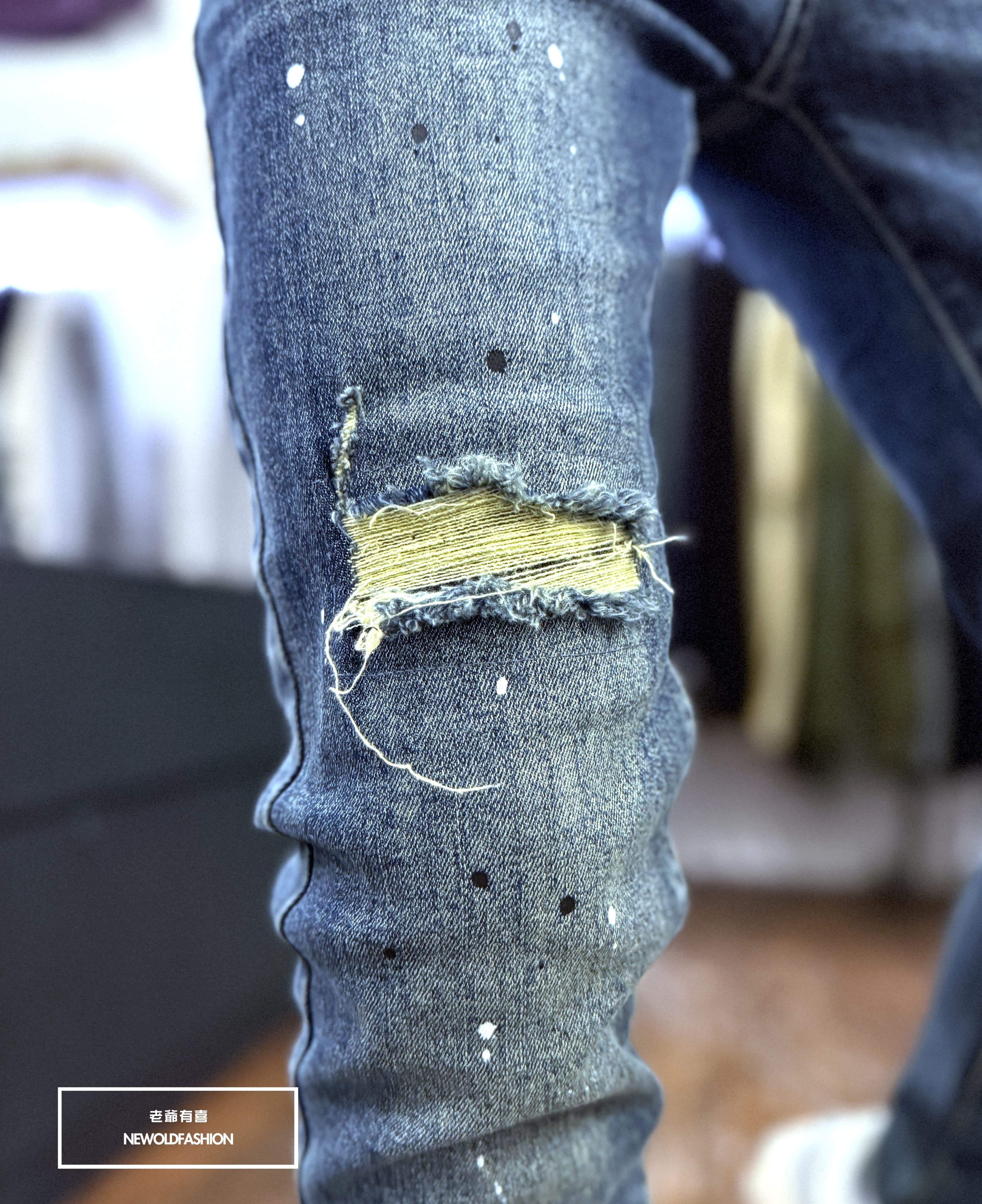 『新品上市』重磅潑漆破壞補丁小直筒(NOF25101601)