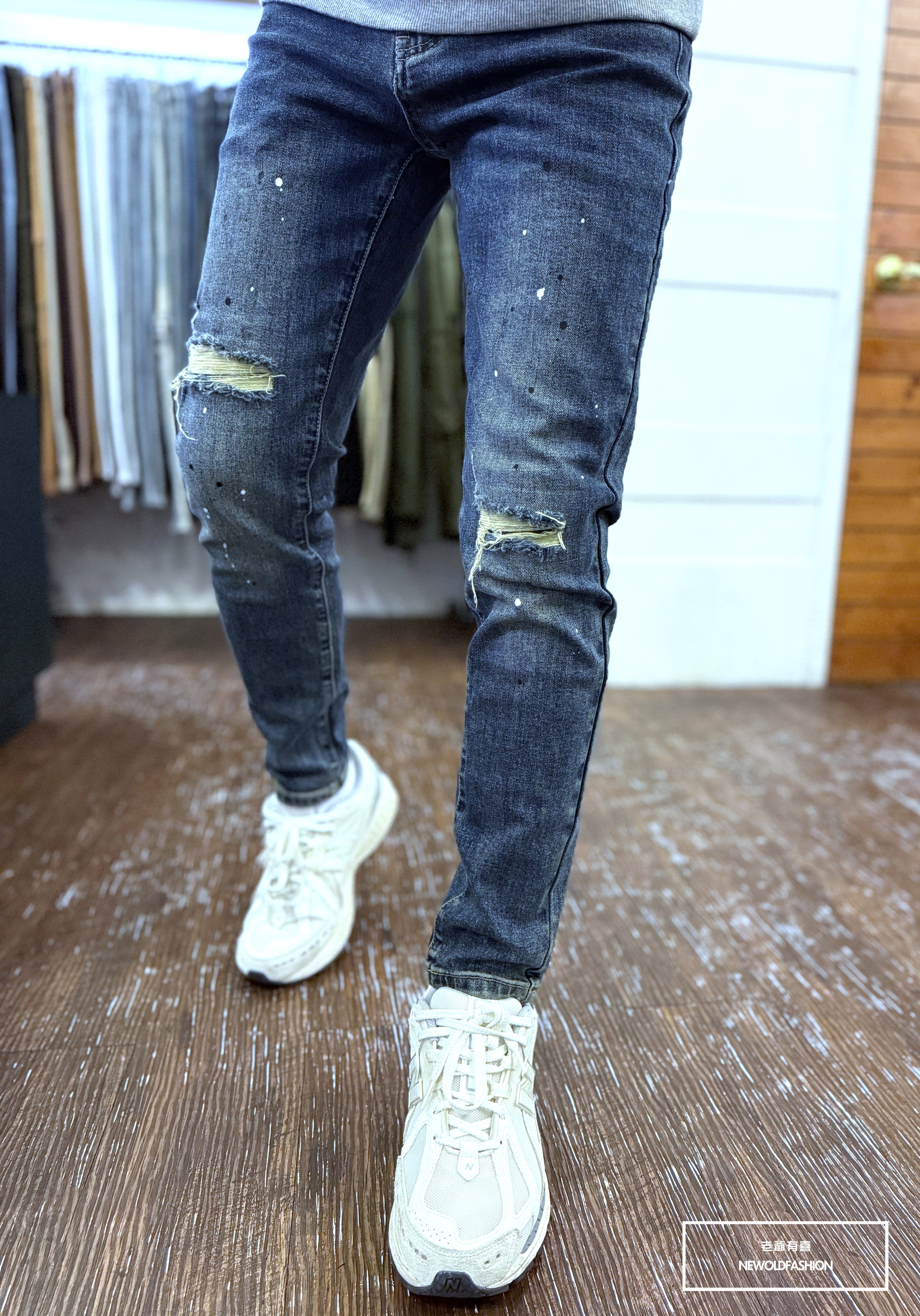 『新品上市』重磅潑漆破壞補丁小直筒(NOF25101601)