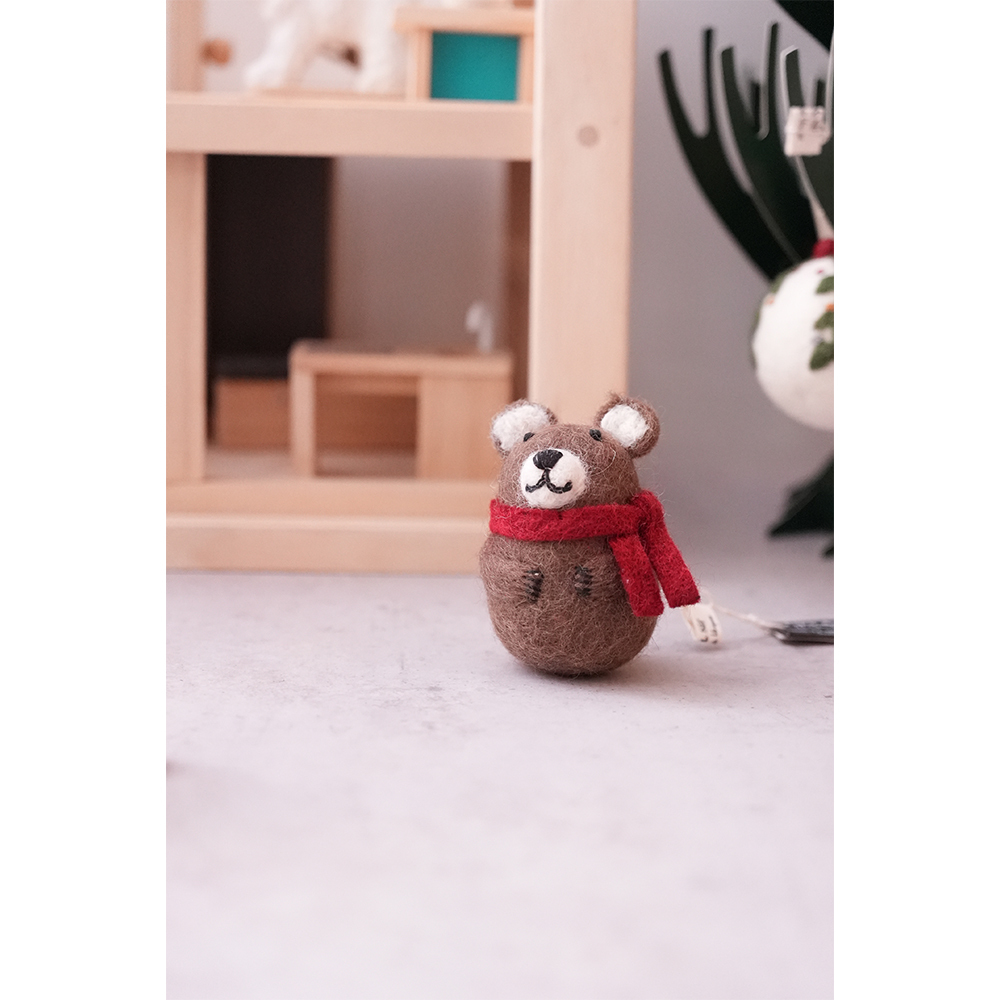 丹麥Gry&Sif 聖誕掛飾-Brown Bear w/Scarf(12722)