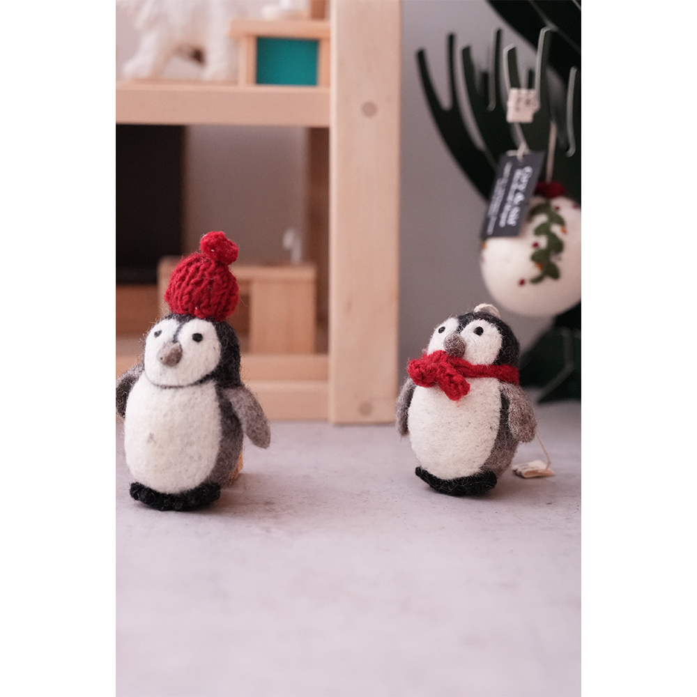 丹麥Gry&Sif 聖誕掛飾-Penguin w/Scarf and Hat(11222)