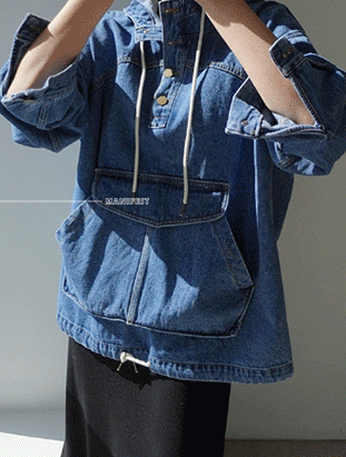 ᴴᴼᵀ ▸▸店長推薦◃◃ 秋冬新款/牛仔大口袋帽t MANIFEST正韓🇰🇷