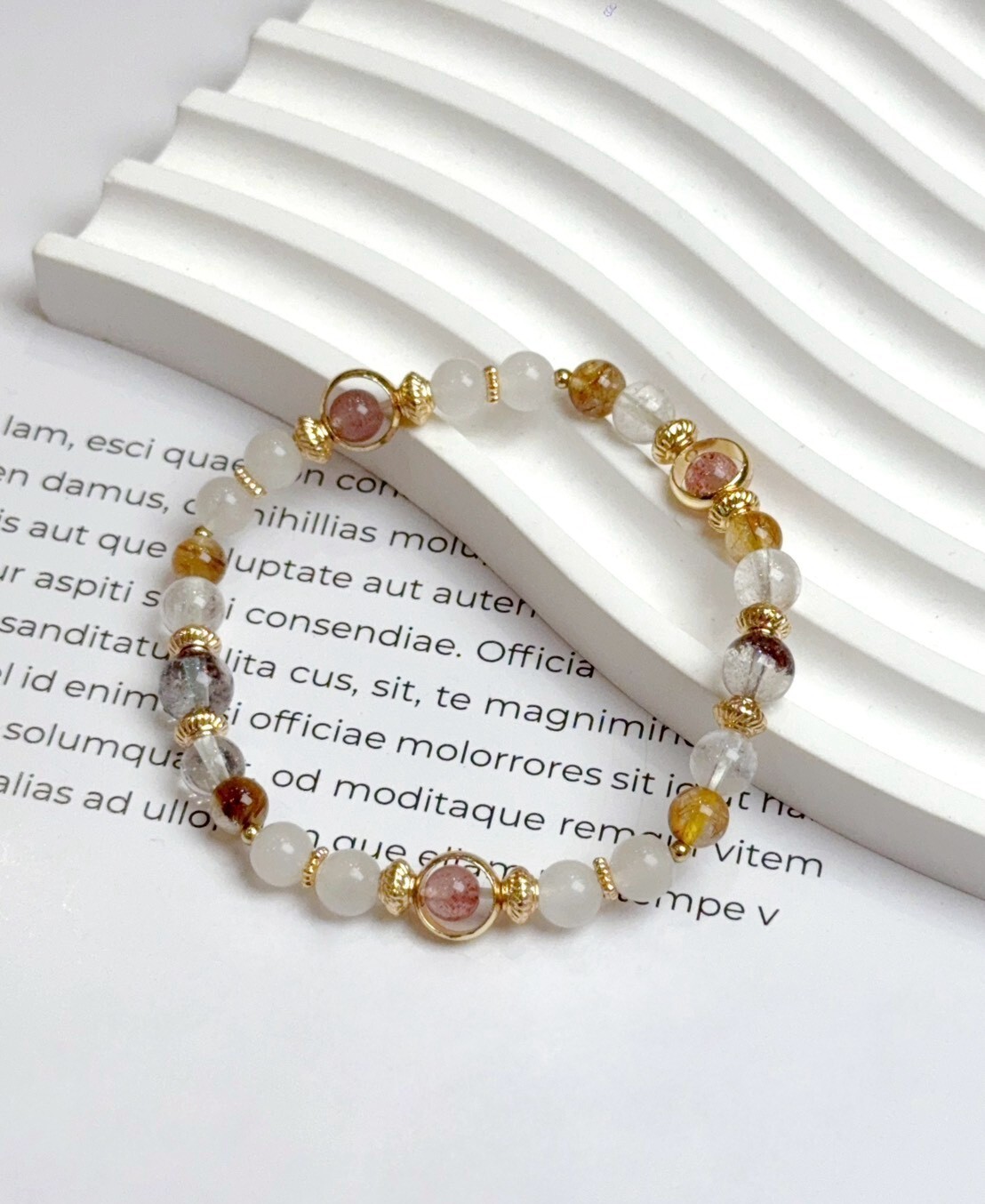 鈦晶/綠幽靈/草莓水晶/白水晶/白月光水晶手鍊