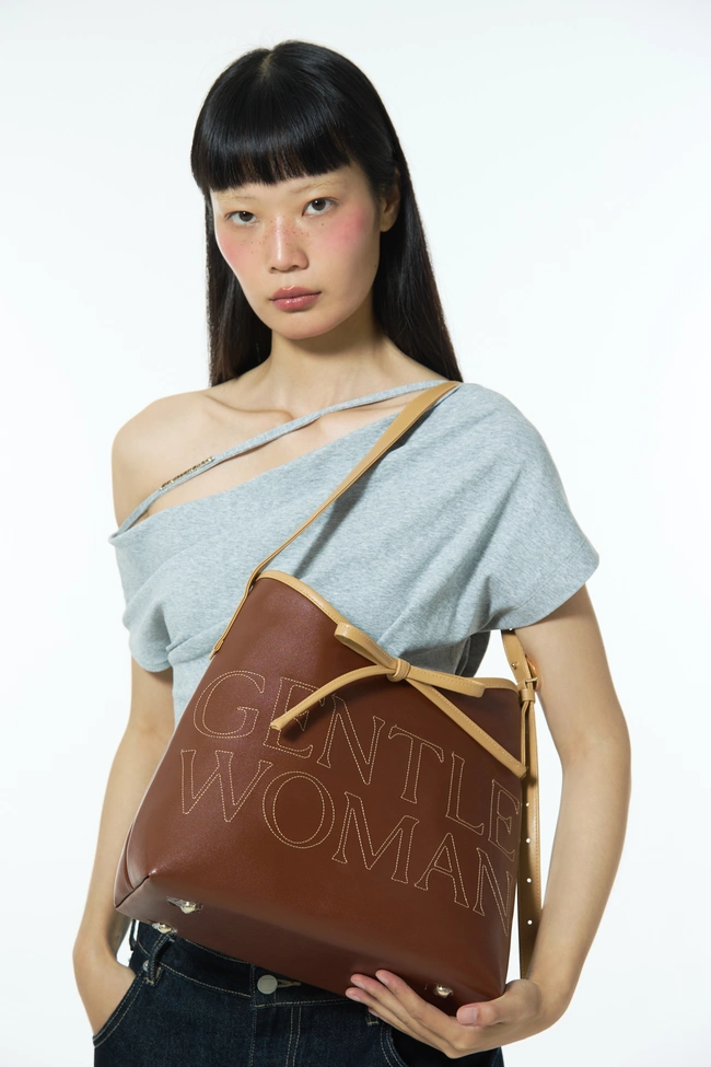 Gentle Woman City Ribbon Shoulder Bag : Brown