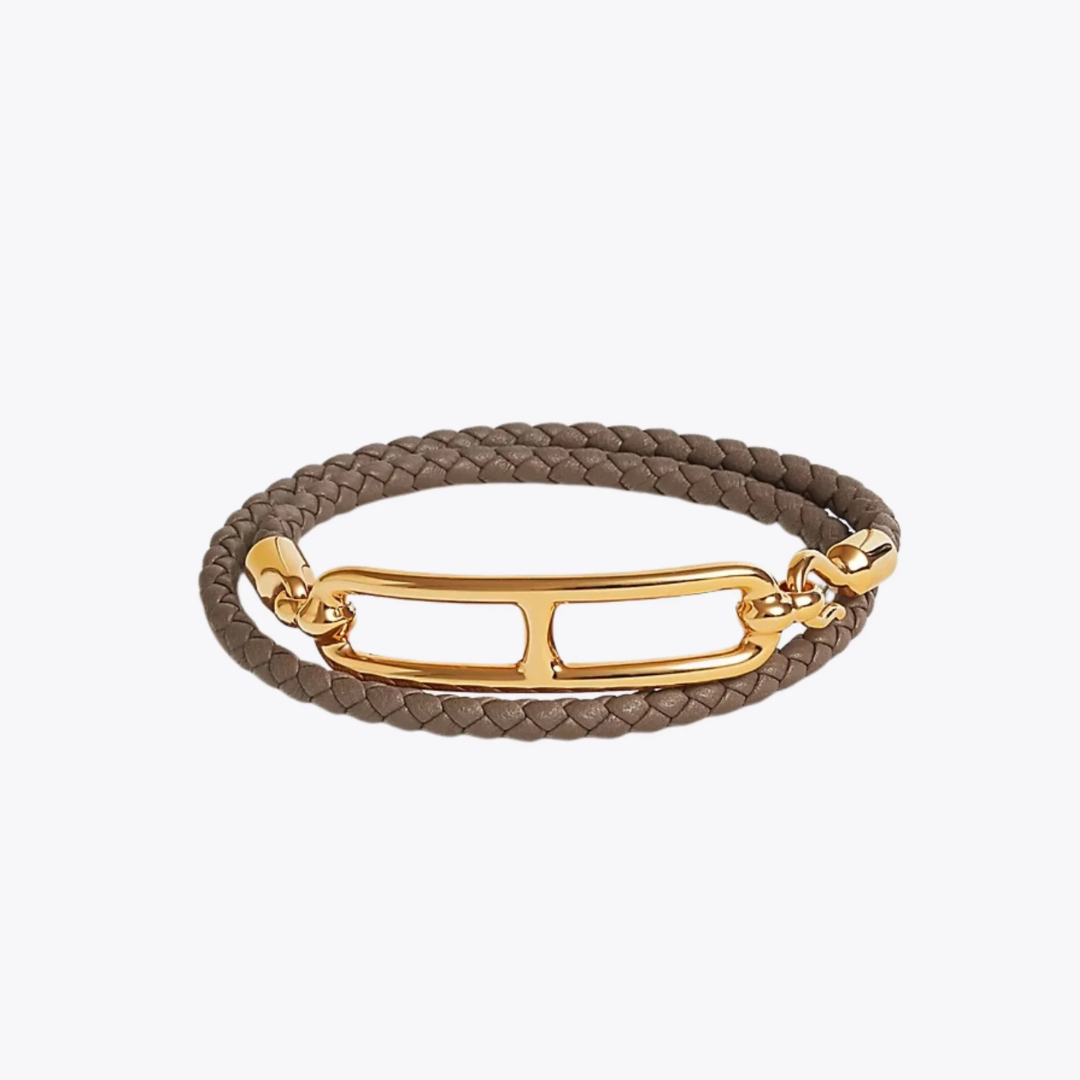 AHE08070 HERMES Roulis Double Tour Bracelet Gold (E)
