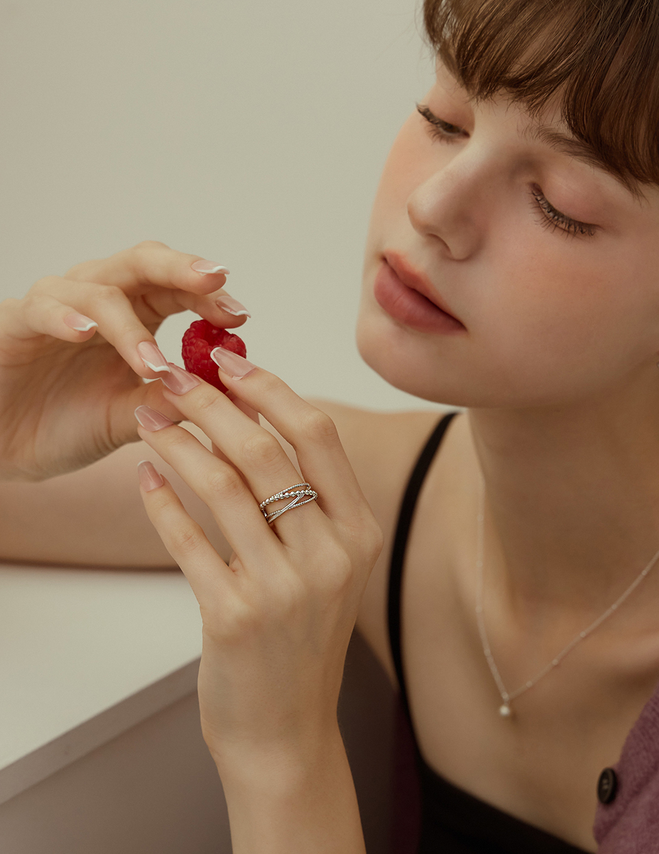 麻花編織交錯可調式戒指