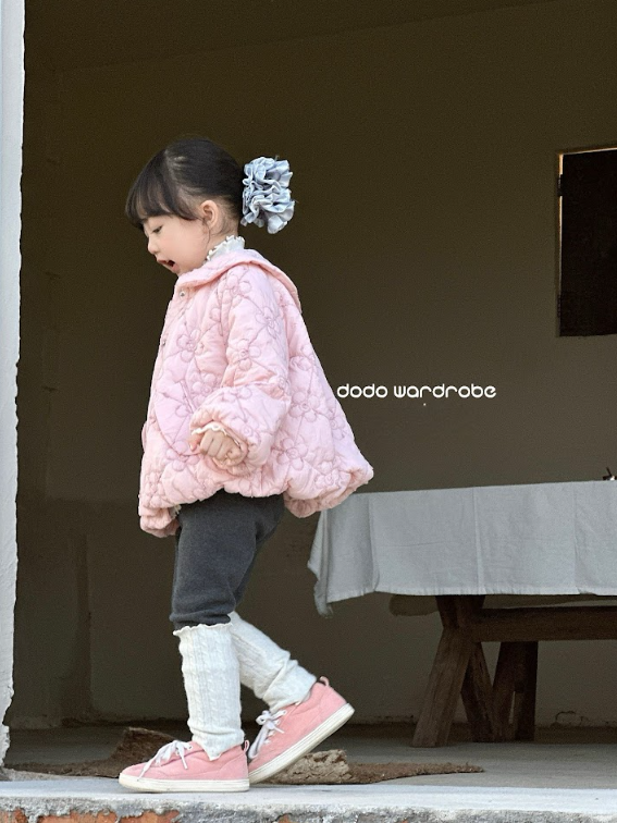 DDB10OW002PK DODO Wardrobe -櫻花色花花紋圓領棉外套