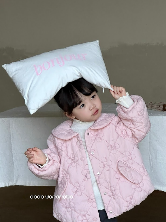 DDB10OW002PK DODO Wardrobe -櫻花色花花紋圓領棉外套