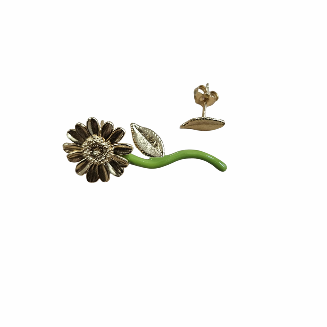 1TA0524-467 THALLO THALLO Flower Earrings Gold/Green #s788b (A-LX-E)
