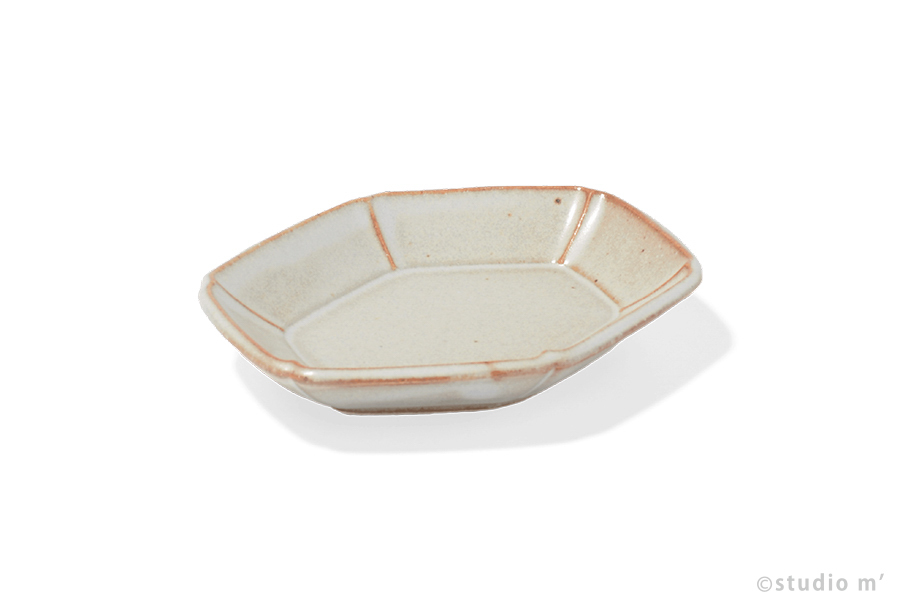 STUDIO M' - Lentus六角靜然長皿 / S / 胚米白