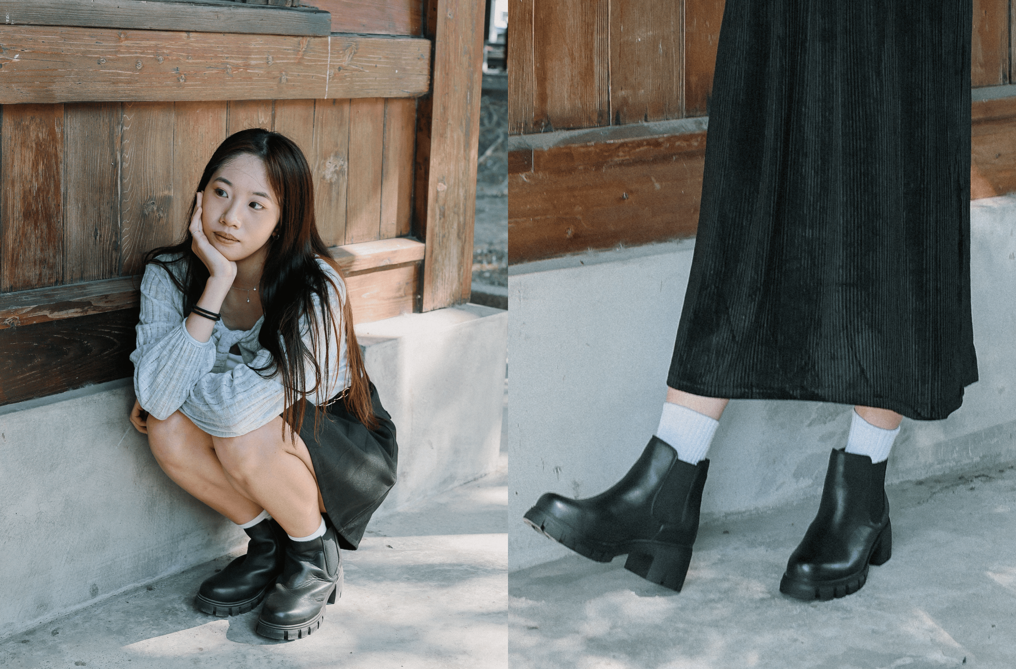 Sanly Joy 切爾西真皮短靴 黑色,霧面真皮質感、穩定耐走設計,適合秋冬穿搭與海邊拍照,展現時髦與自然兼具的氣場。