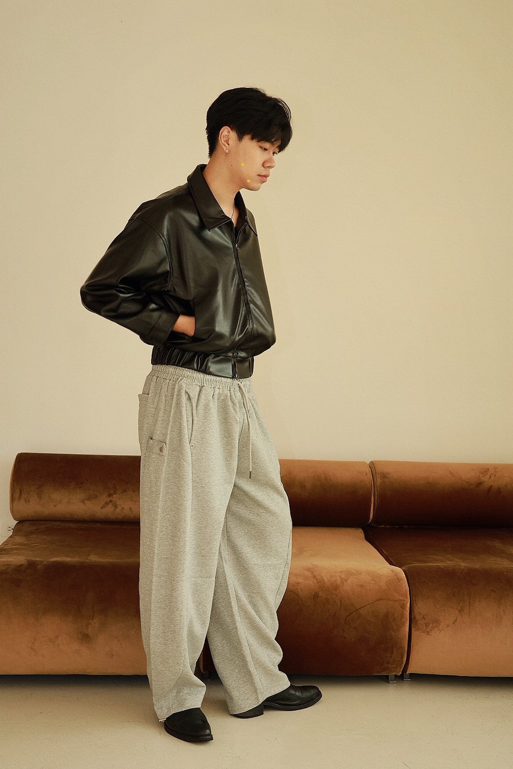 側釦 抽繩 下擺伸縮繩 棉質 #棉褲