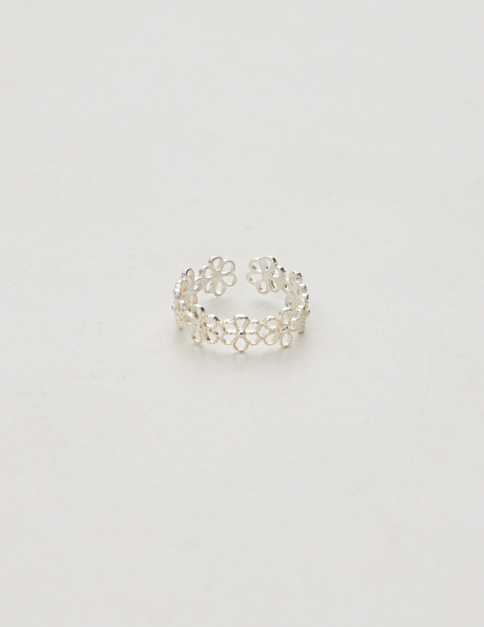 【925純銀】清新花朵可調式戒指