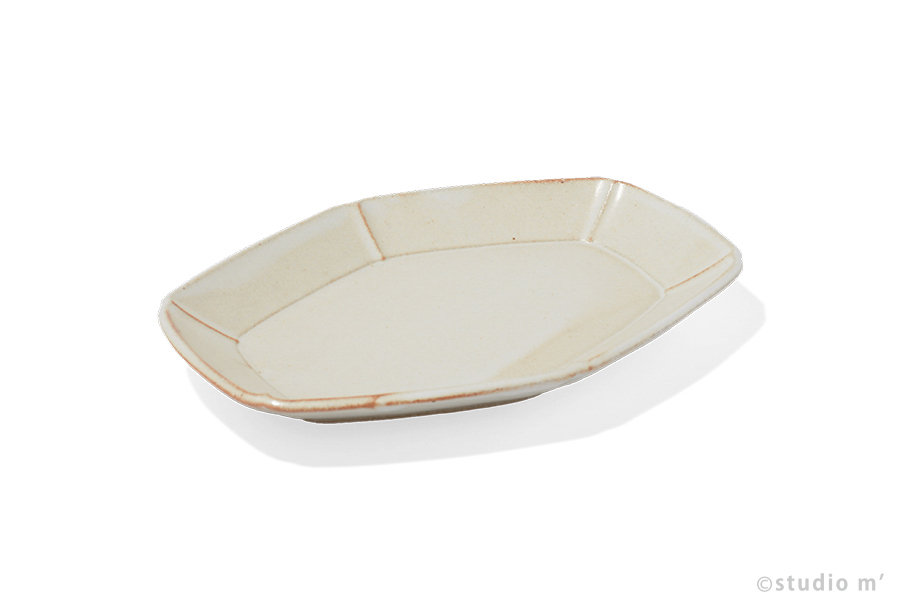 STUDIO M' - Lentus六角靜然長皿 / M / 胚米白