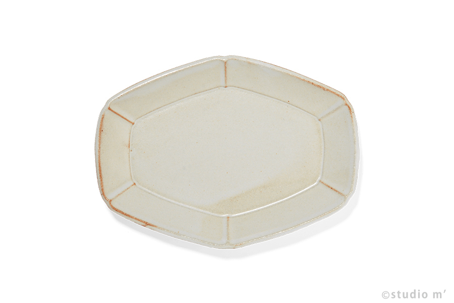 STUDIO M' - Lentus六角靜然長皿 / M / 胚米白