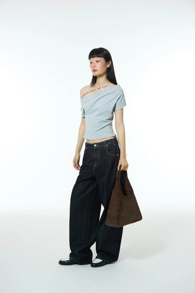 Gentle Woman Corduroy Hobo Bag(Brown)