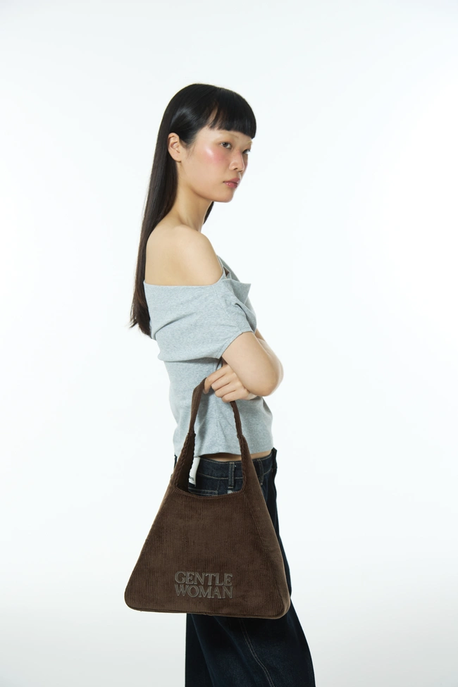 Gentle Woman Corduroy Hobo Bag(Brown)