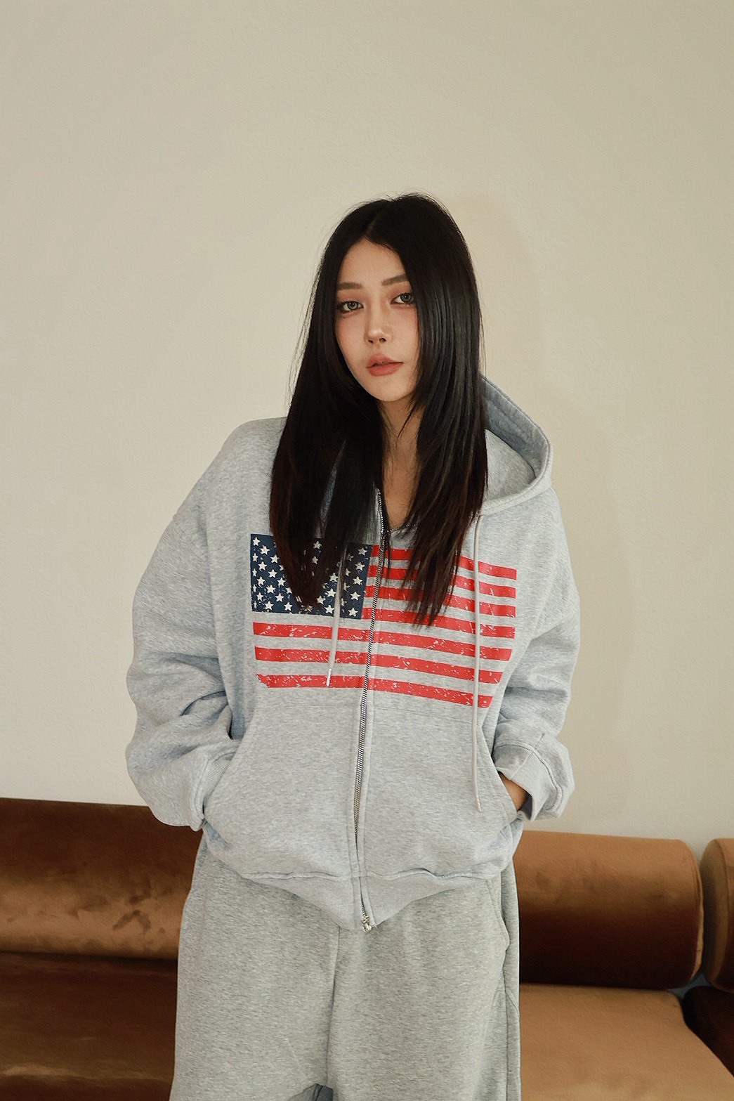 國旗 後英文 棉質 #棉外套