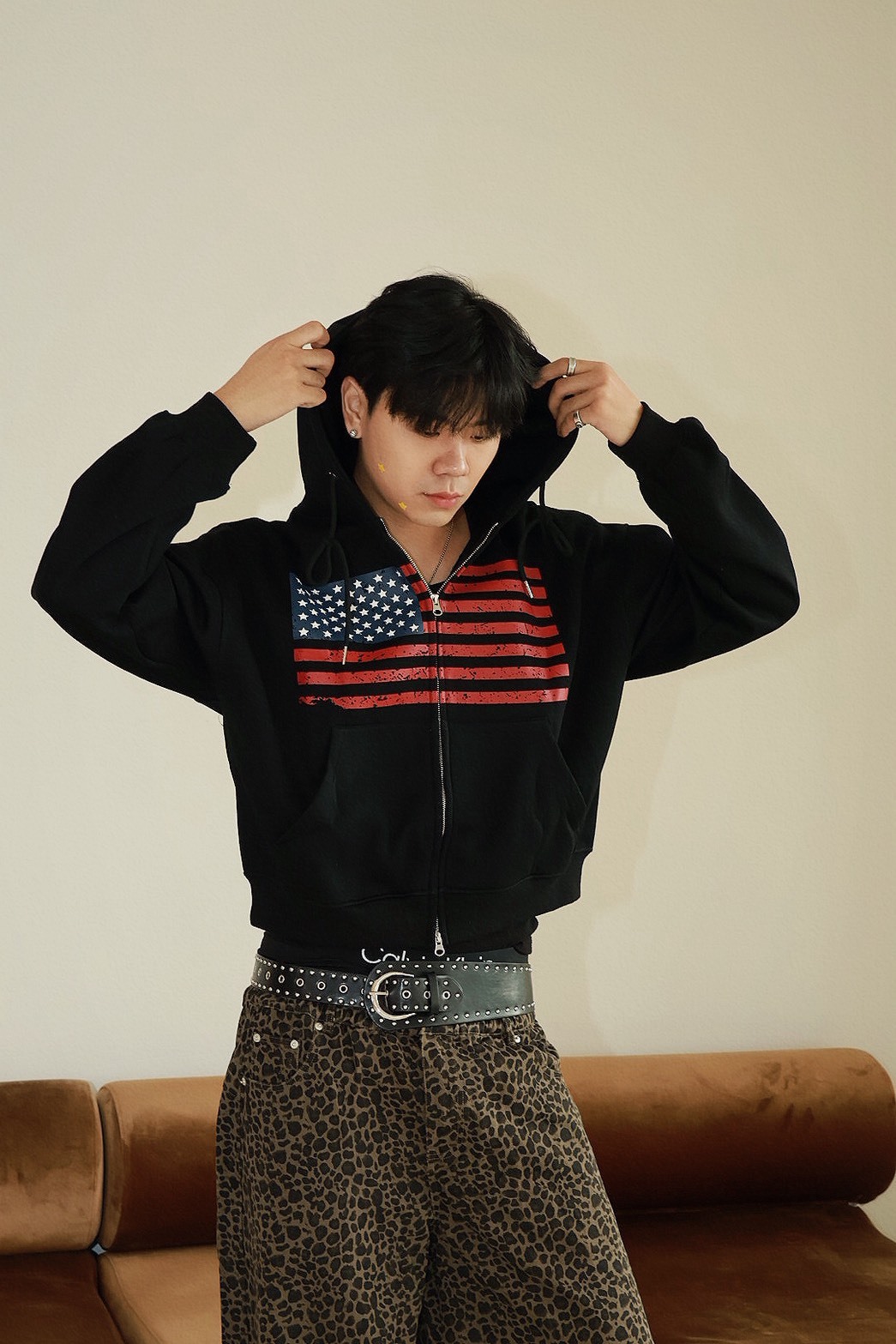 國旗 後英文 棉質 #棉外套