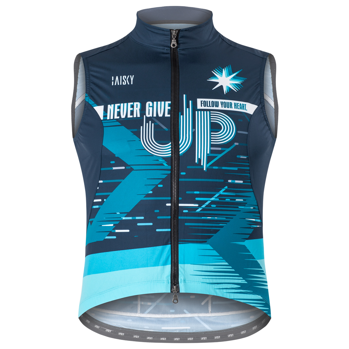 男款雙拉鍊防風背心 初心 藍