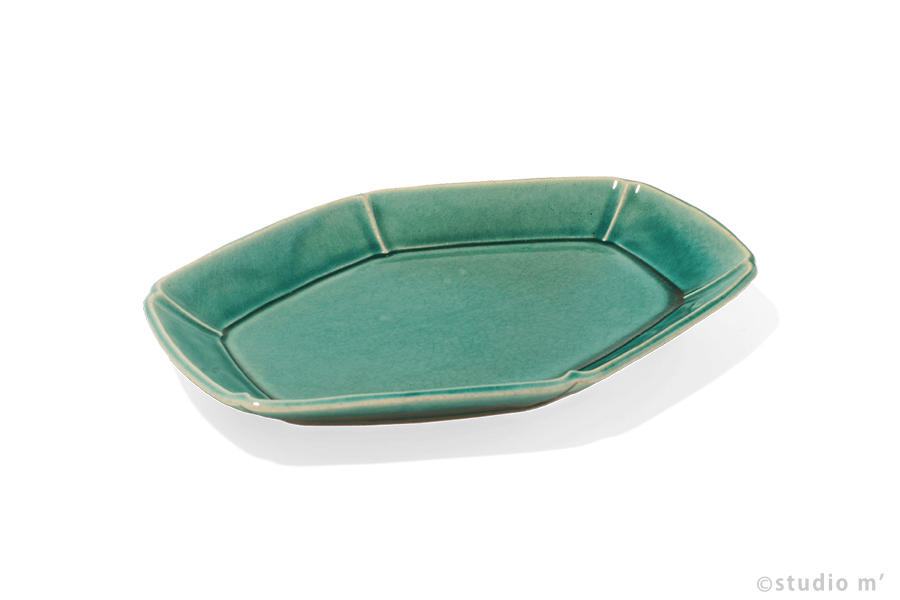 STUDIO M' - Lentus六角靜然長皿 / L / 土耳其綠