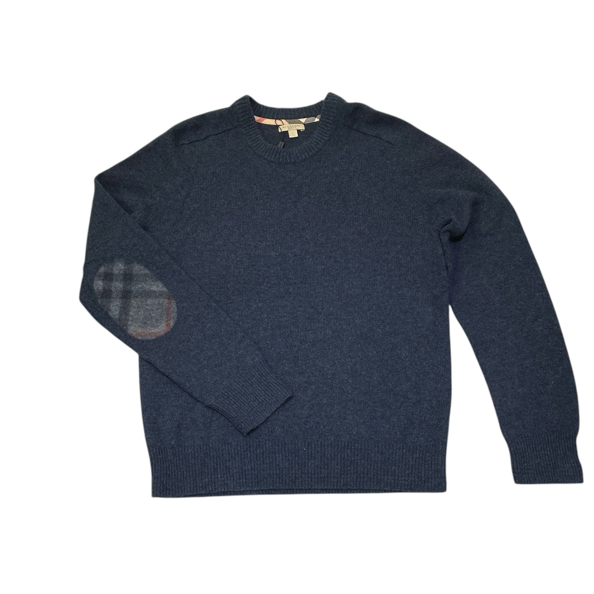 限時清倉價!!!全新BURBERRY長袖羊毛 灰藍色針織 上衣 男士XL碼 3834137 #BRAND NEW #香榭站正品