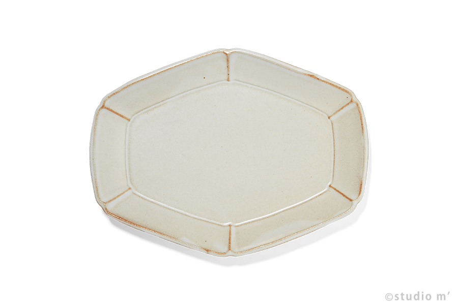 STUDIO M' - Lentus六角靜然長皿 / L / 胚米白