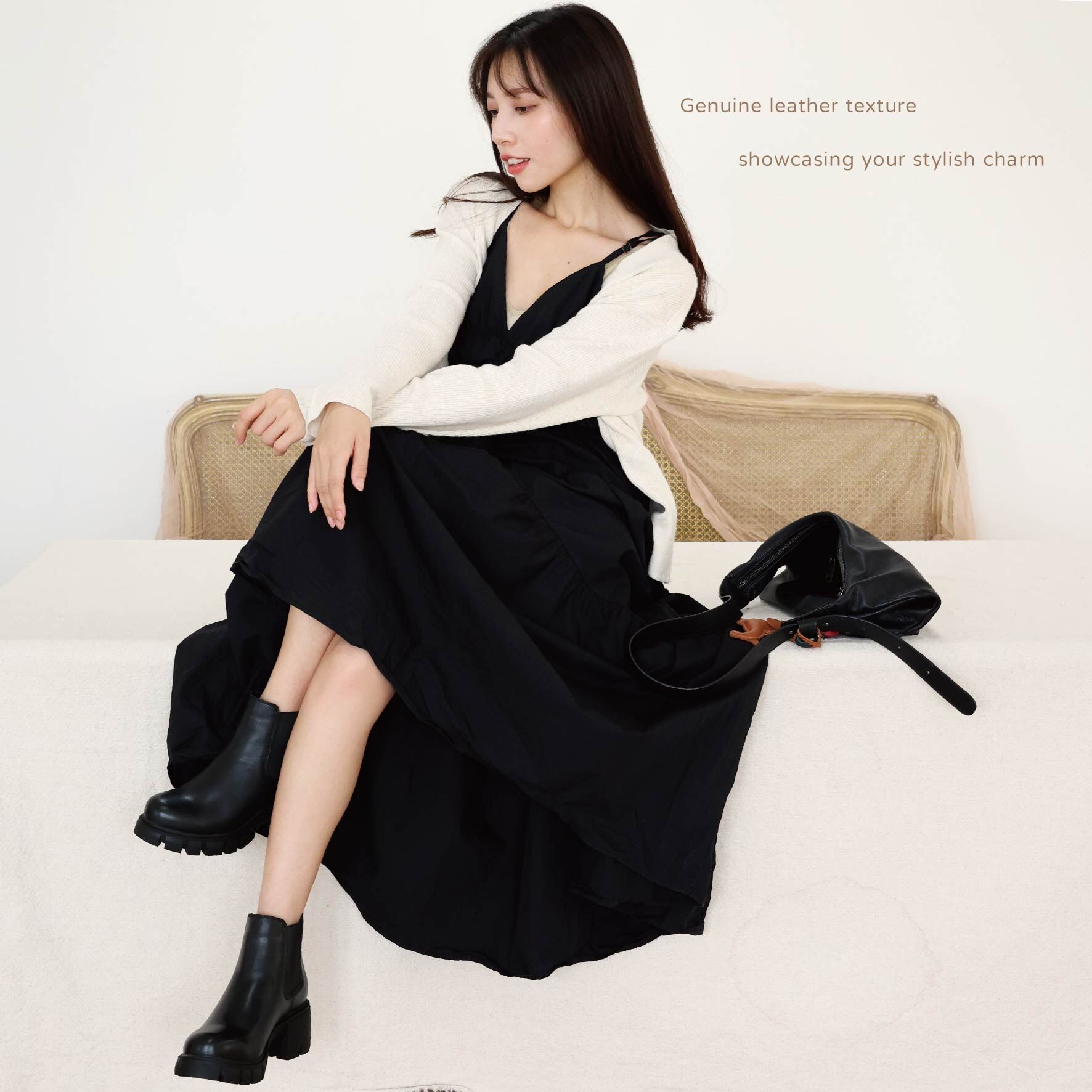 切爾西 短靴(真皮女鞋/無痛增高/乳膠鞋墊)