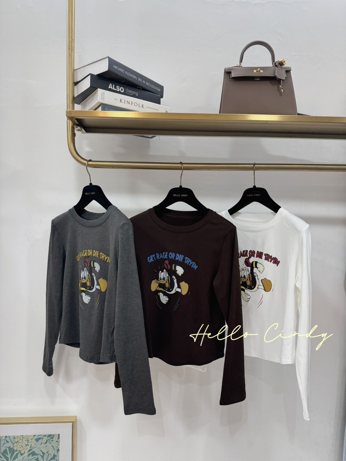 B11011 秋冬超好搭配的唐老鴨合身款厚棉上衣