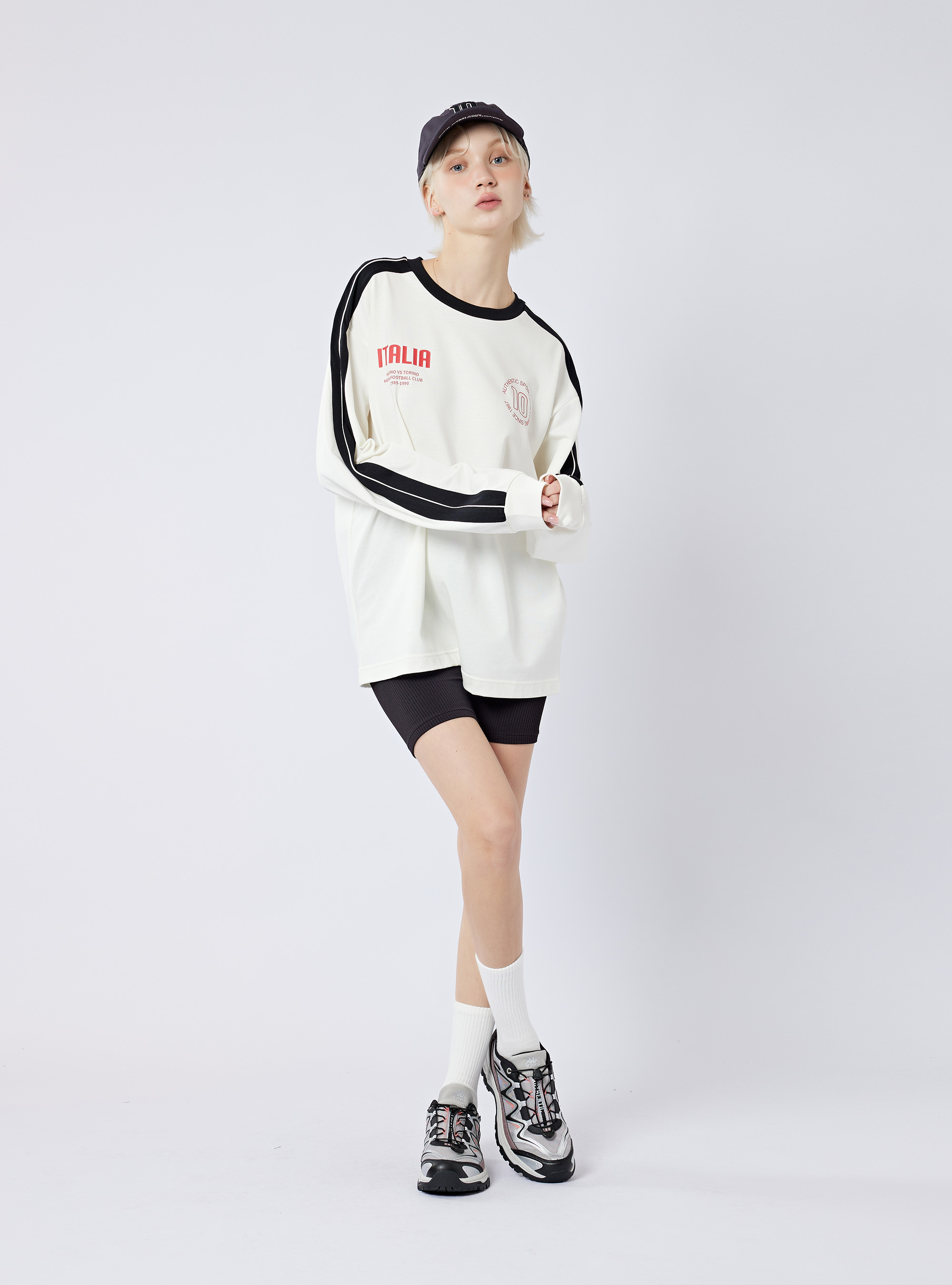 男女適穿 經典義式純棉印花長T