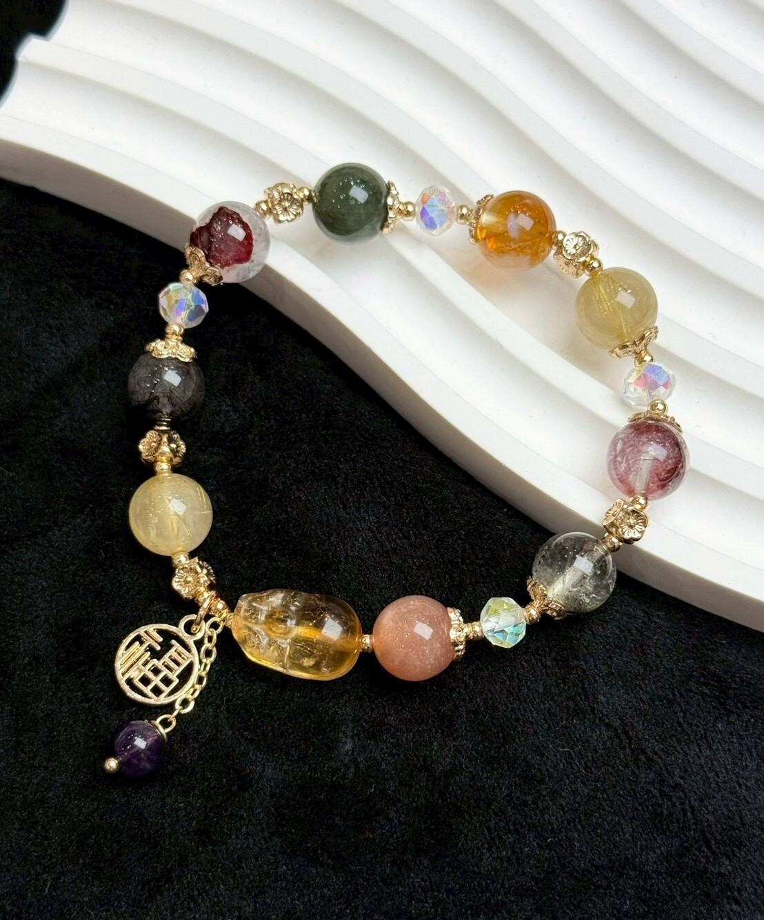 貔貅福牌|多寶水晶手鍊