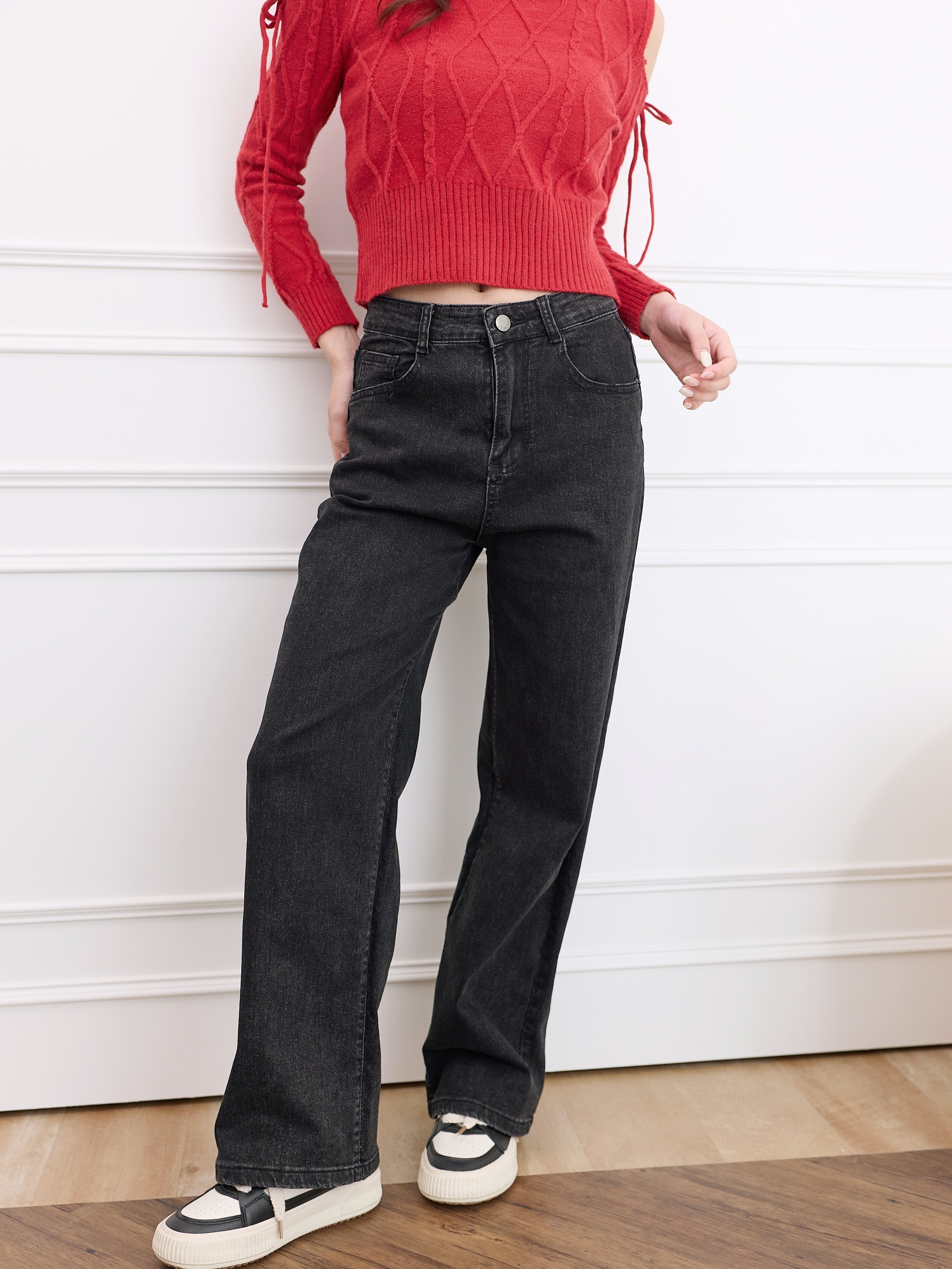 法朵Fado shop｜美尻𓇼 ೀ ‧₊˚ 後口袋蝴蝶結造型復古寬褲 254C012 S-XL