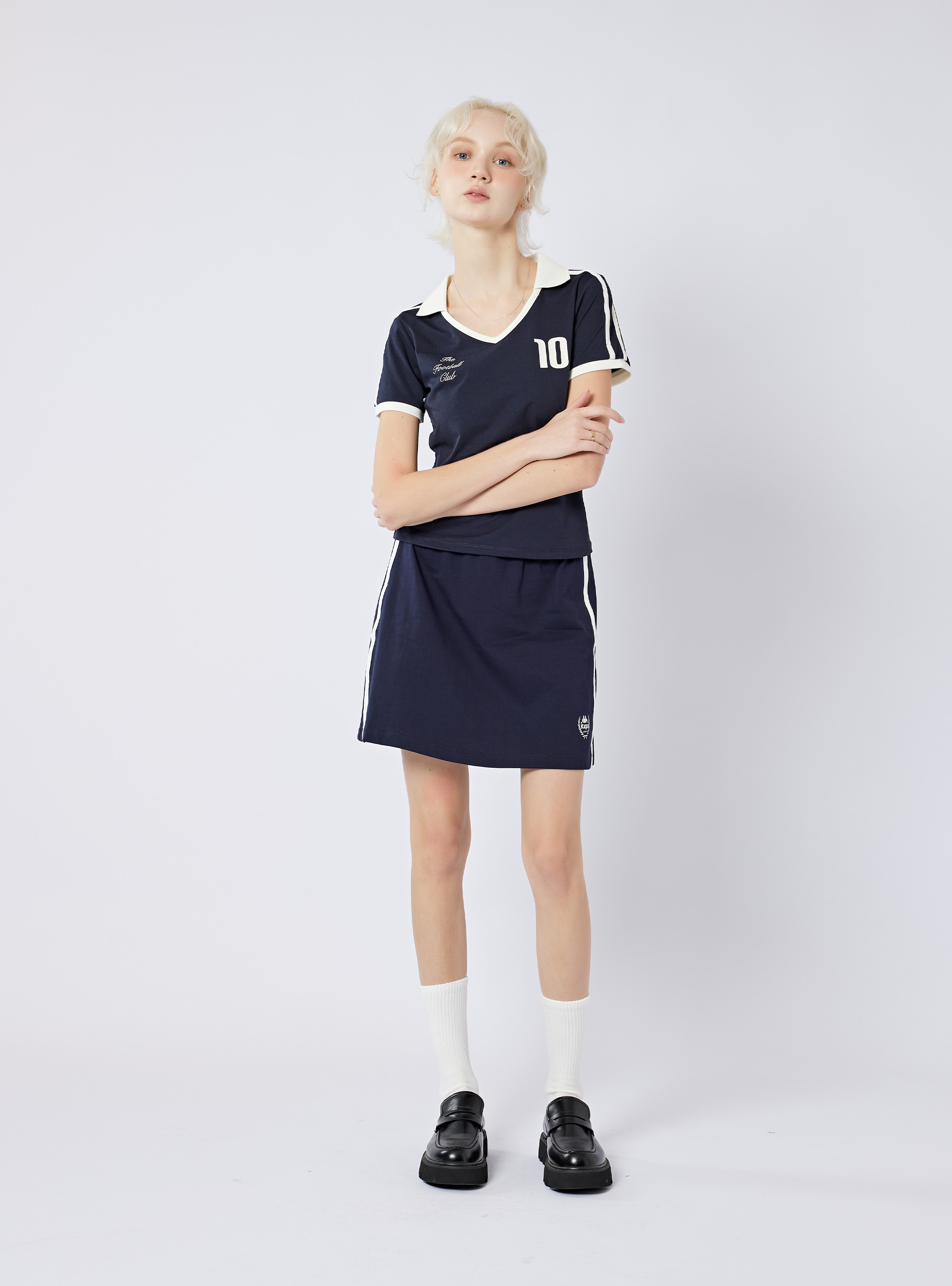 女款 修身短版翻領POLO衫