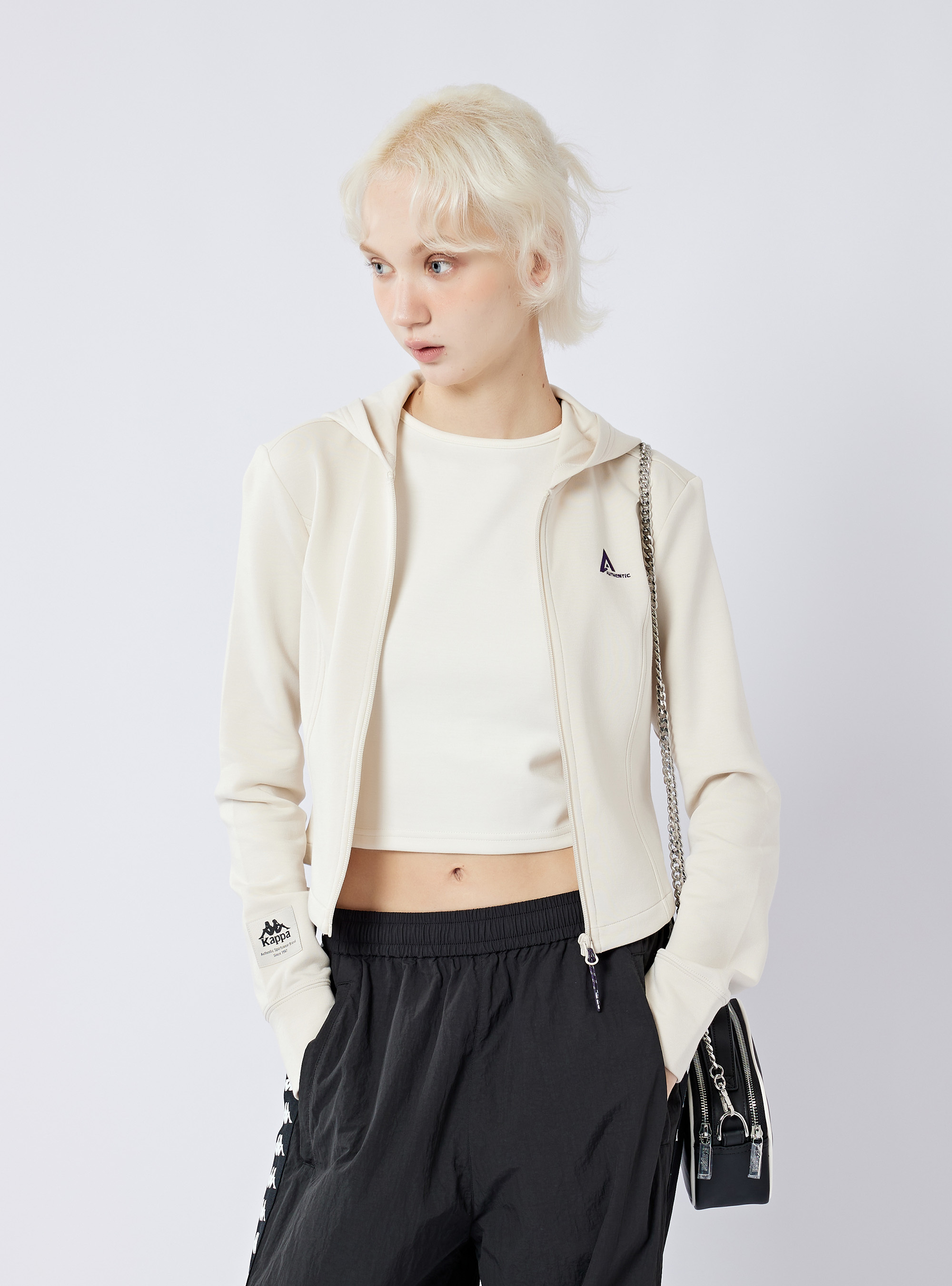 女款 彈力棉短版連帽外套